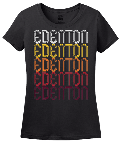 Ladies Black Edenton, NC | Retro, Vintage Style North Carolina Pride  T-shirt