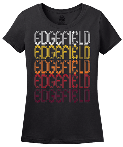 Ladies Black Edgefield, SC | Retro, Vintage Style South Carolina Pride  T-shirt