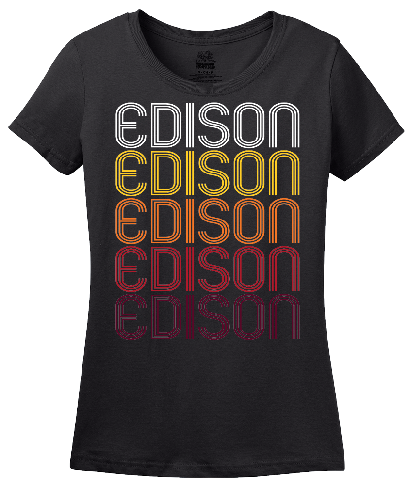 Ladies Black Edison, GA | Retro, Vintage Style Georgia Pride  T-shirt