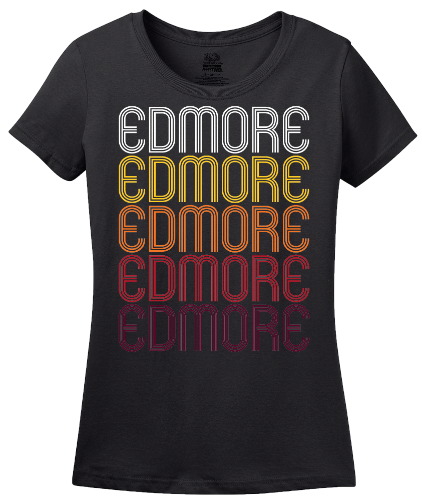 Ladies Black Edmore, MI | Retro, Vintage Style Michigan Pride  T-shirt