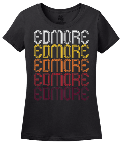 Ladies Black Edmore, MI | Retro, Vintage Style Michigan Pride  T-shirt