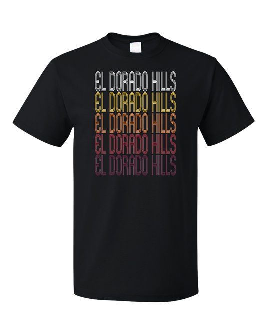 Standard Black El Dorado Hills, CA | Retro, Vintage Style California Pride  T-shirt