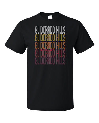 Standard Black El Dorado Hills, CA | Retro, Vintage Style California Pride  T-shirt