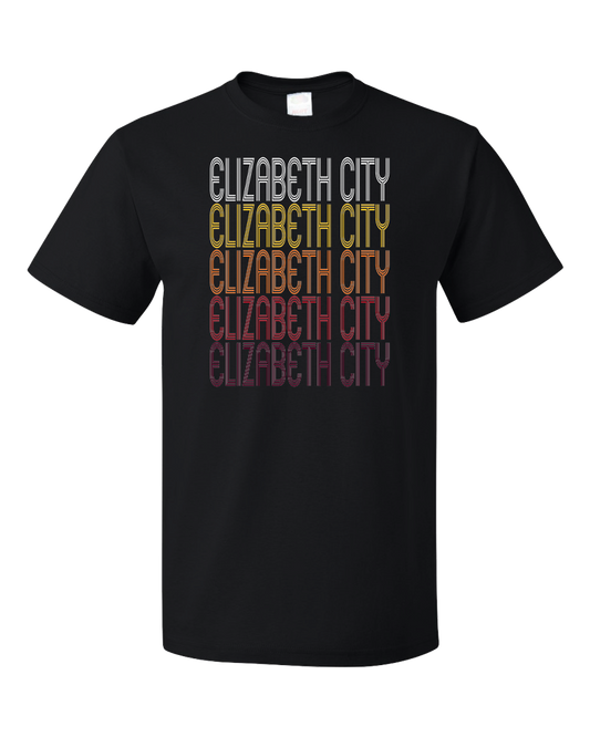 Standard Black Elizabeth City, NC | Retro, Vintage Style North Carolina Pride  T-shirt
