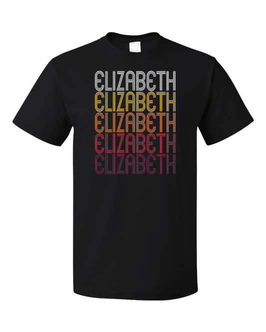Standard Black Elizabeth, NJ | Retro, Vintage Style New Jersey Pride  T-shirt