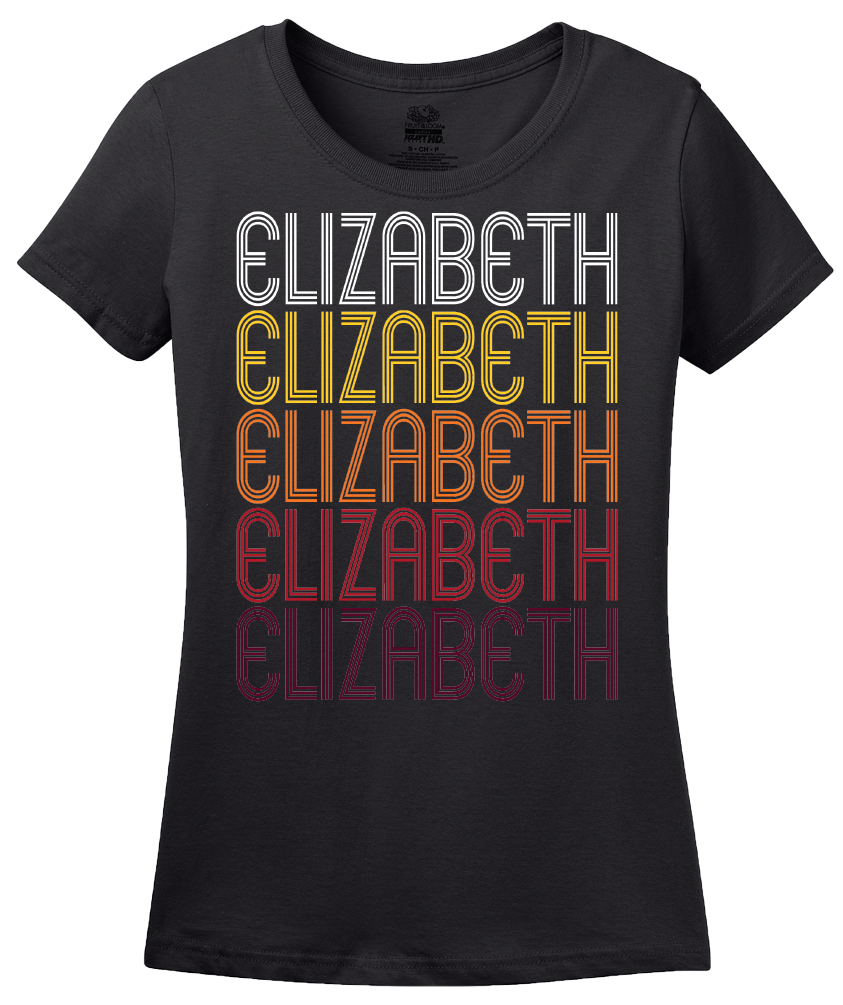 Ladies Black Elizabeth, PA | Retro, Vintage Style Pennsylvania Pride  T-shirt