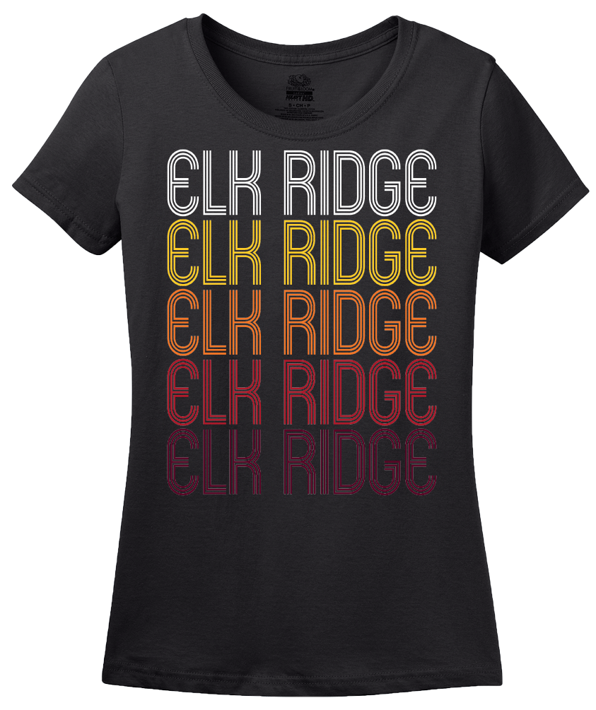 Ladies Black Elk Ridge, UT | Retro, Vintage Style Utah Pride  T-shirt