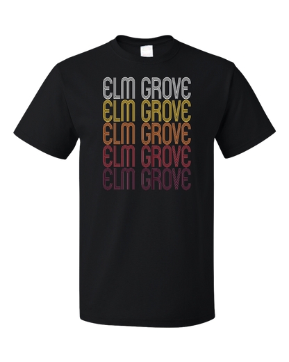 Standard Black Elm Grove, WI | Retro, Vintage Style Wisconsin Pride  T-shirt