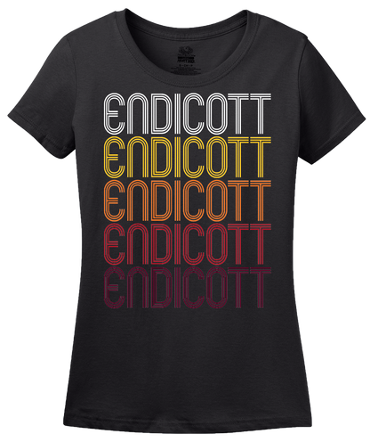 Ladies Black Endicott, NY | Retro, Vintage Style New York Pride  T-shirt