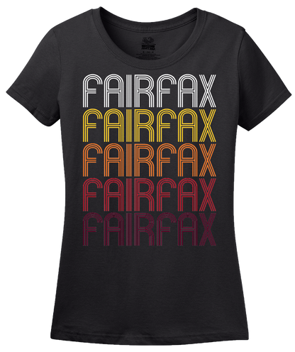 Ladies Black Fairfax, VA | Retro, Vintage Style Virginia Pride  T-shirt
