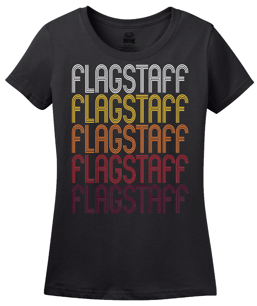 Ladies Black Flagstaff, AZ | Retro, Vintage Style Arizona Pride  T-shirt