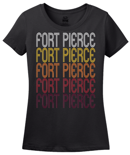 Ladies Black Fort Pierce, FL | Retro, Vintage Style Florida Pride  T-shirt