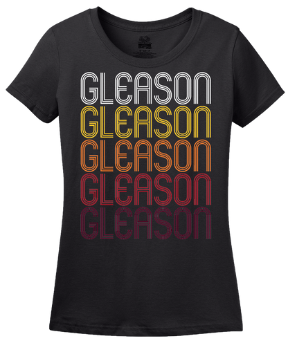 Ladies Black Gleason, TN | Retro, Vintage Style Tennessee Pride  T-shirt