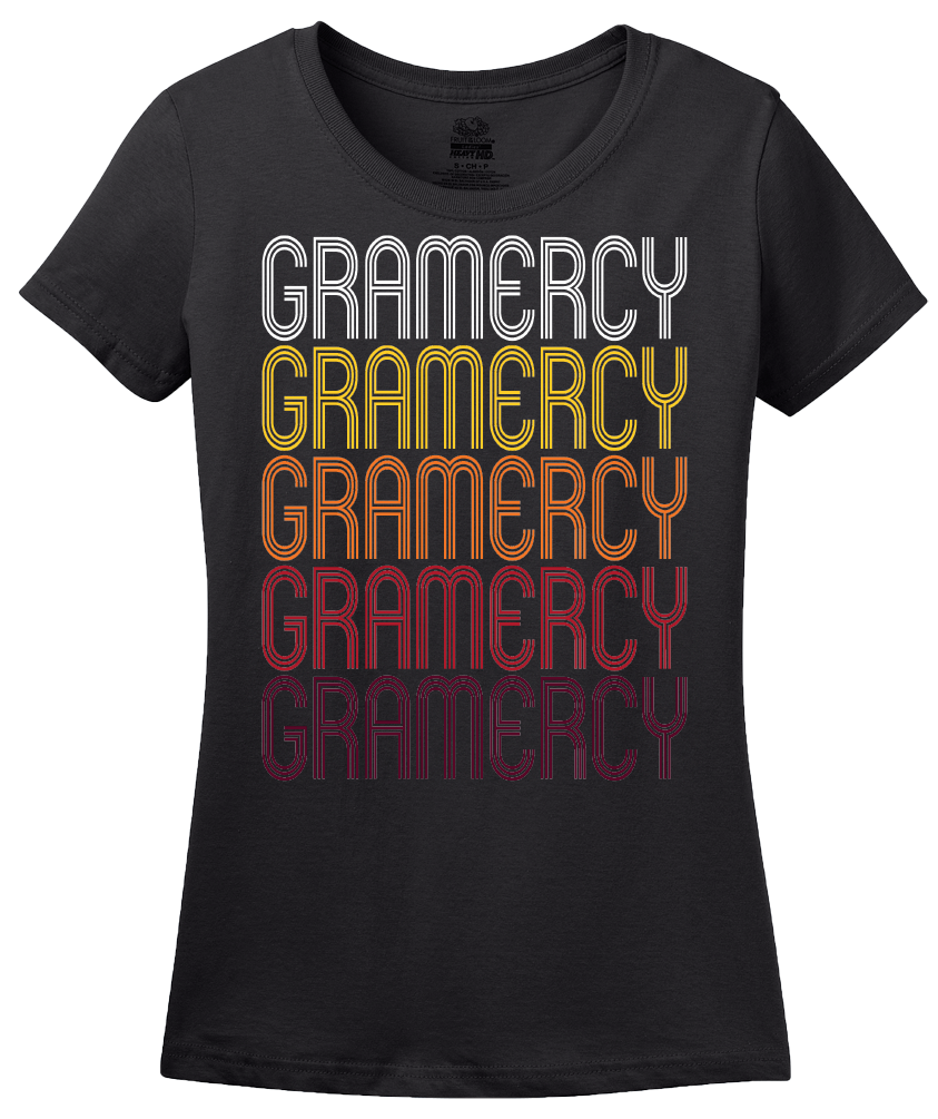 Ladies Black Gramercy, LA | Retro, Vintage Style Louisiana Pride  T-shirt