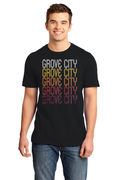 Standard Black Grove City, PA | Retro, Vintage Style Pennsylvania Pride  T-shirt