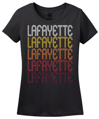 Ladies Black Lafayette, OR | Retro, Vintage Style Oregon Pride  T-shirt