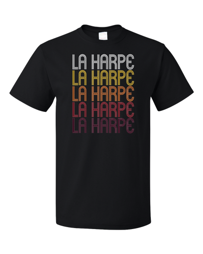 Standard Black La Harpe, IL | Retro, Vintage Style Illinois Pride  T-shirt