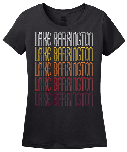 Ladies Black Lake Barrington, IL | Retro, Vintage Style Illinois Pride  T-shirt