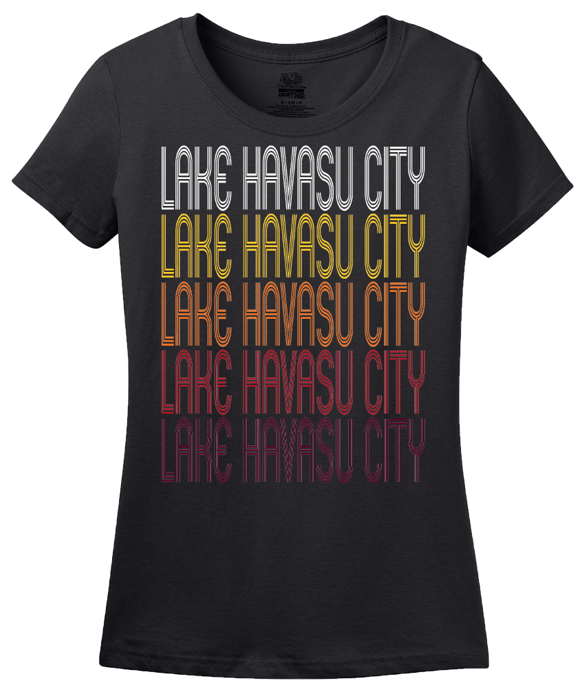 Ladies Black Lake Havasu City, AZ | Retro, Vintage Style Arizona Pride  T-shirt