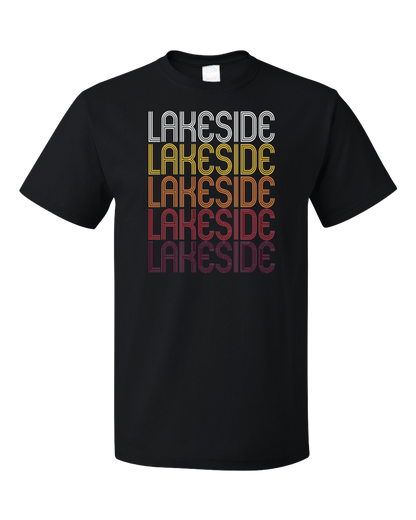 Standard Black Lakeside, TX | Retro, Vintage Style Texas Pride  T-shirt