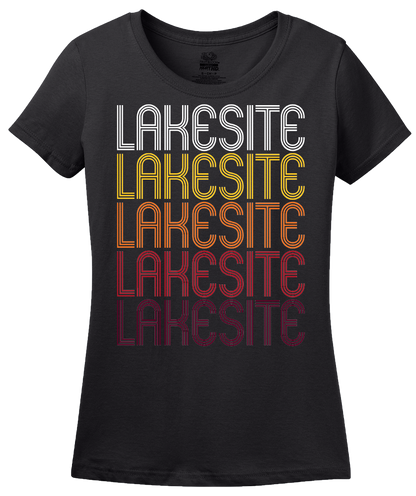 Ladies Black Lakesite, TN | Retro, Vintage Style Tennessee Pride  T-shirt