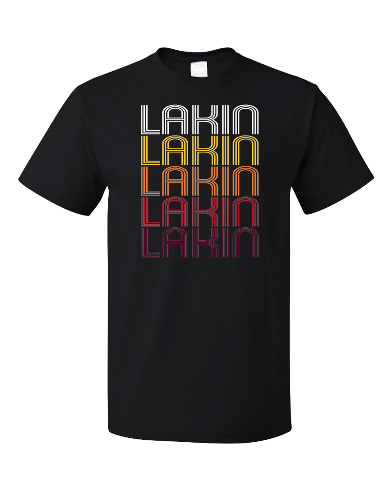 Standard Black Lakin, KS | Retro, Vintage Style Kansas Pride  T-shirt