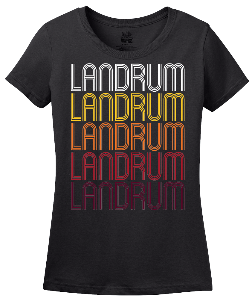 Ladies Black Landrum, SC | Retro, Vintage Style South Carolina Pride  T-shirt