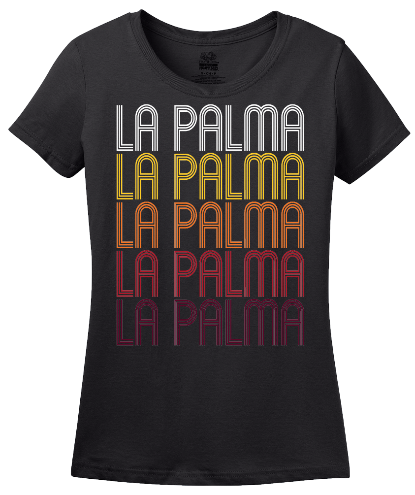 Ladies Black La Palma, CA | Retro, Vintage Style California Pride  T-shirt
