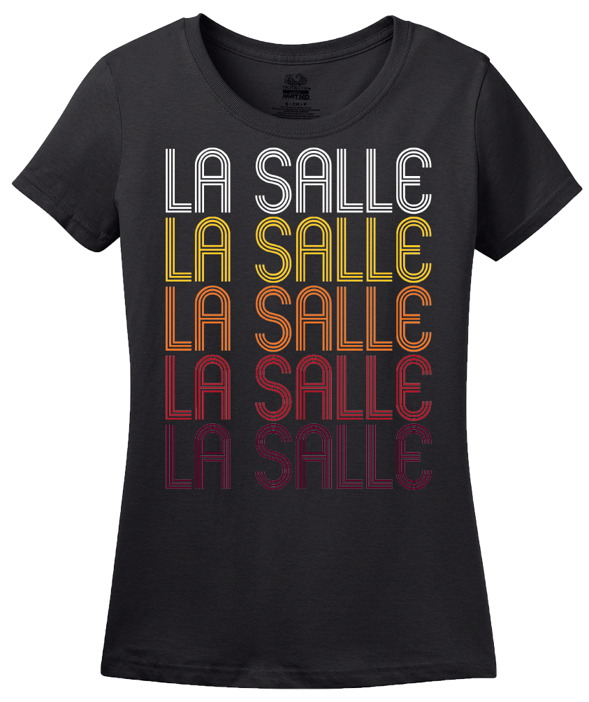Ladies Black La Salle, CO | Retro, Vintage Style Colorado Pride  T-shirt