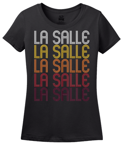 Ladies Black La Salle, CO | Retro, Vintage Style Colorado Pride  T-shirt