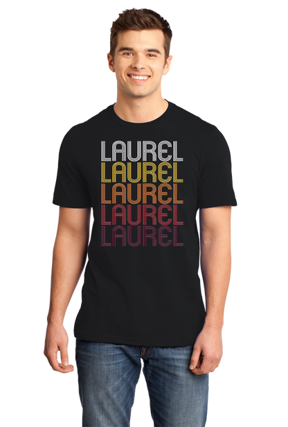 Standard Black Laurel, MS | Retro, Vintage Style Mississippi Pride  T-shirt