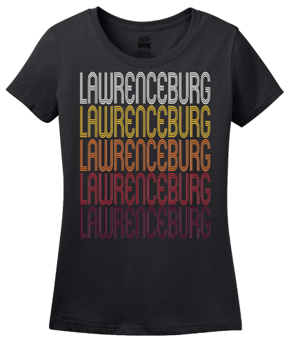 Ladies Black Lawrenceburg, KY | Retro, Vintage Style Kentucky Pride  T-shirt
