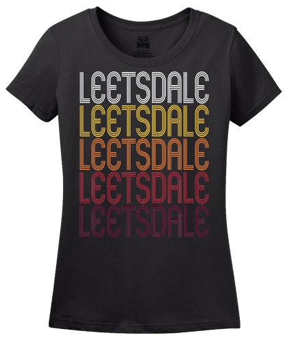 Ladies Black Leetsdale, PA | Retro, Vintage Style Pennsylvania Pride  T-shirt