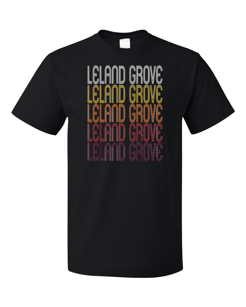 Standard Black Leland Grove, IL | Retro, Vintage Style Illinois Pride  T-shirt