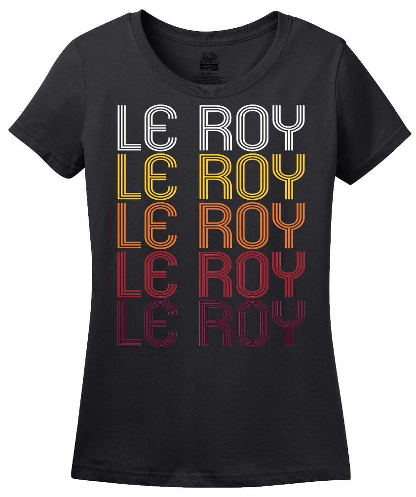 Ladies Black Le Roy, NY | Retro, Vintage Style New York Pride  T-shirt