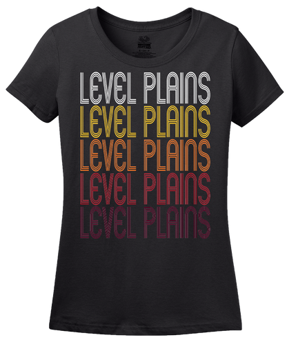 Ladies Black Level Plains, AL | Retro, Vintage Style Alabama Pride  T-shirt