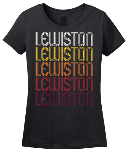 Ladies Black Lewiston, UT | Retro, Vintage Style Utah Pride  T-shirt