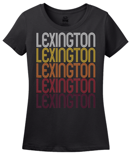 Ladies Black Lexington, NE | Retro, Vintage Style Nebraska Pride  T-shirt