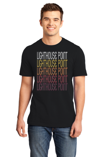Standard Black Lighthouse Point, FL | Retro, Vintage Style Florida Pride  T-shirt