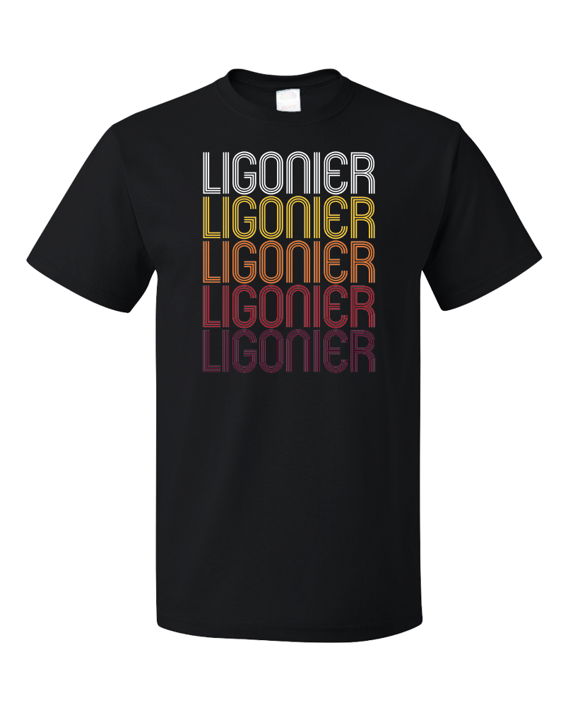 Standard Black Ligonier, IN | Retro, Vintage Style Indiana Pride  T-shirt