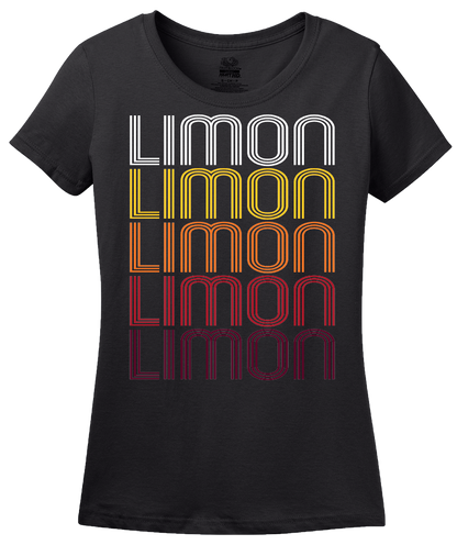 Ladies Black Limon, CO | Retro, Vintage Style Colorado Pride  T-shirt