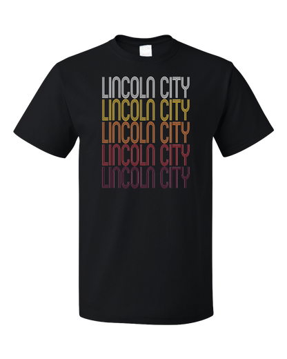 Standard Black Lincoln City, OR | Retro, Vintage Style Oregon Pride  T-shirt