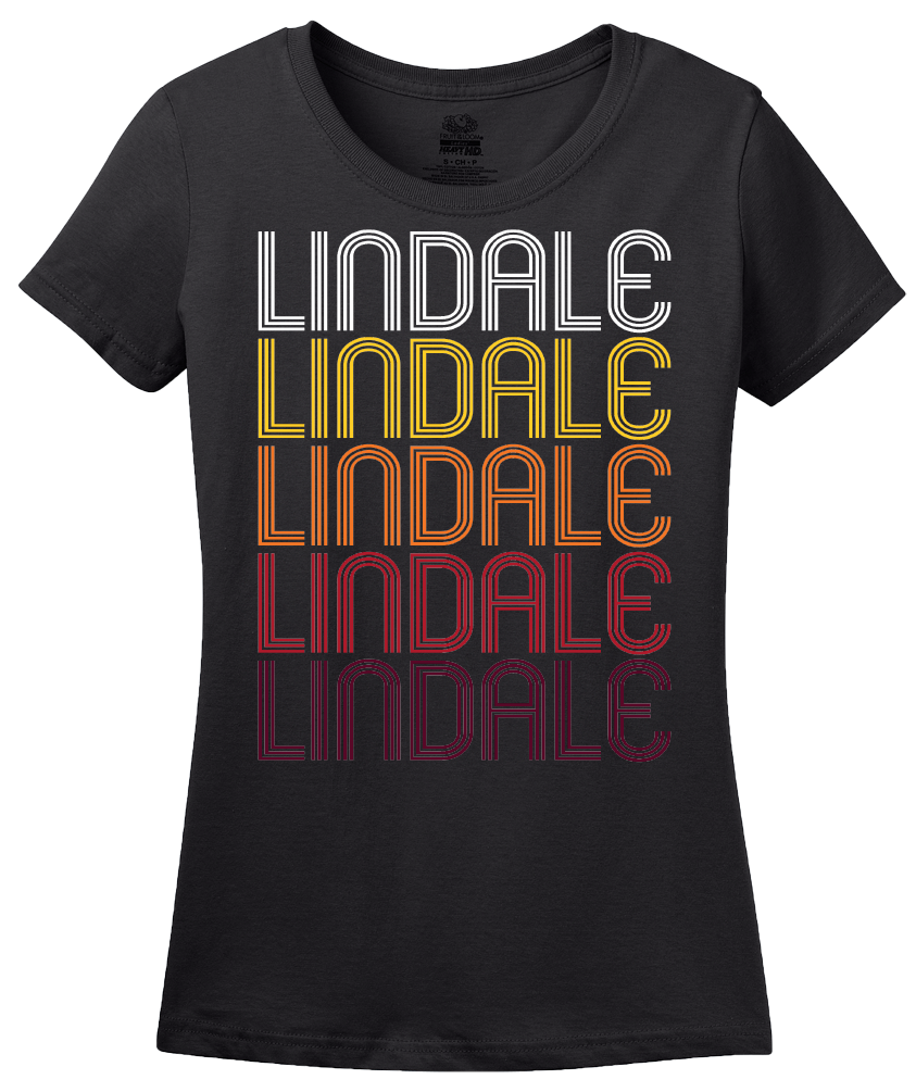Ladies Black Lindale, TX | Retro, Vintage Style Texas Pride  T-shirt