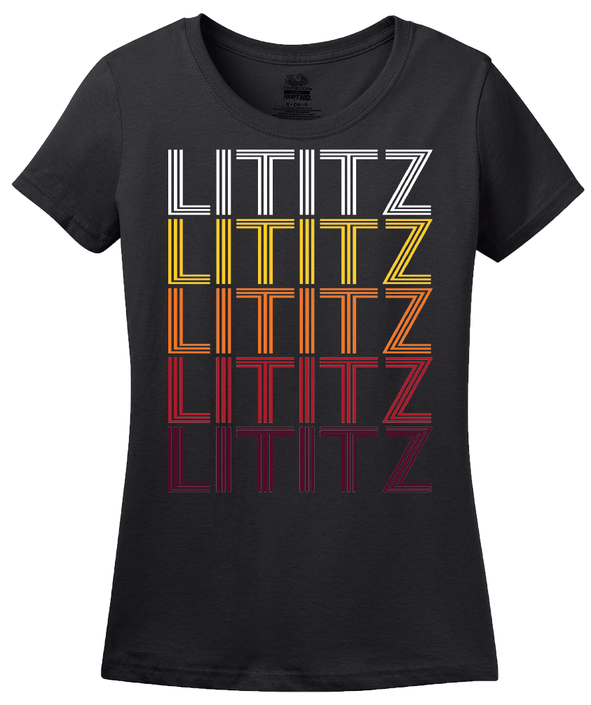 Ladies Black Lititz, PA | Retro, Vintage Style Pennsylvania Pride  T-shirt
