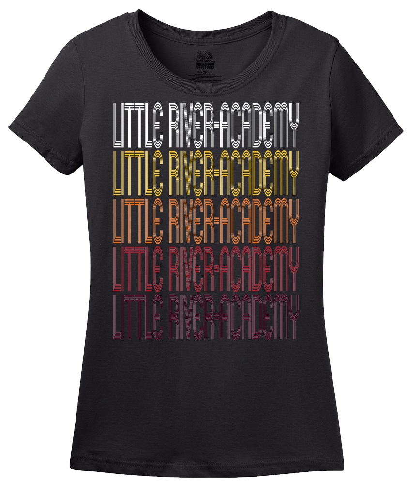 Ladies Black Little River-Academy, TX | Retro, Vintage Style Texas Pride  T-shirt