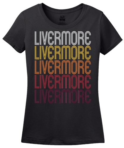 Ladies Black Livermore, KY | Retro, Vintage Style Kentucky Pride  T-shirt