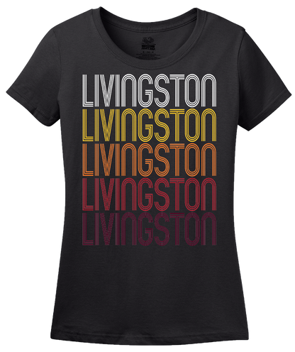 Ladies Black Livingston, AL | Retro, Vintage Style Alabama Pride  T-shirt