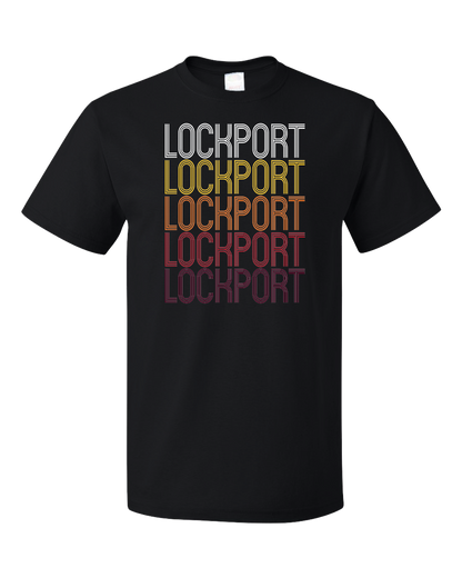 Standard Black Lockport, IL | Retro, Vintage Style Illinois Pride  T-shirt