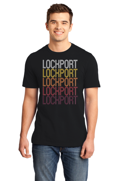 Standard Black Lockport, IL | Retro, Vintage Style Illinois Pride  T-shirt