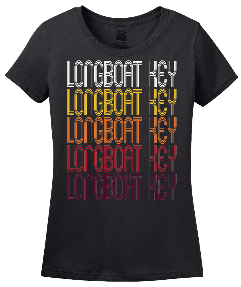 Ladies Black Longboat Key, FL | Retro, Vintage Style Florida Pride  T-shirt